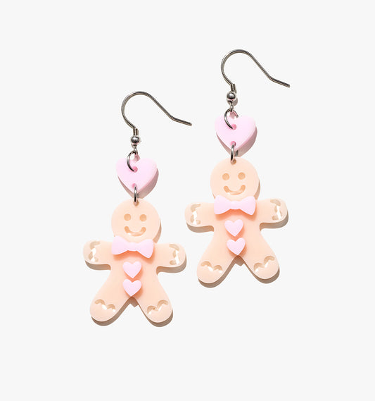 Christmas Gingerbread Man Earrings/Ear Clip