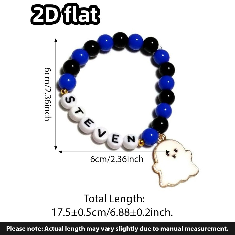 Personalized Halloween Ghost Charm Bracelet