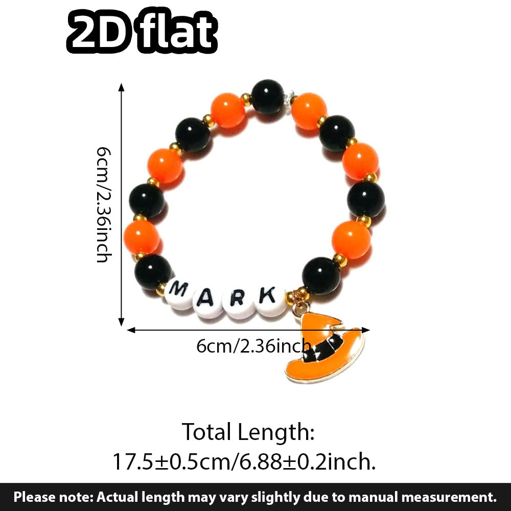 Personalized Halloween Witch Hat Charm Bracelet Spook tacular Accessory