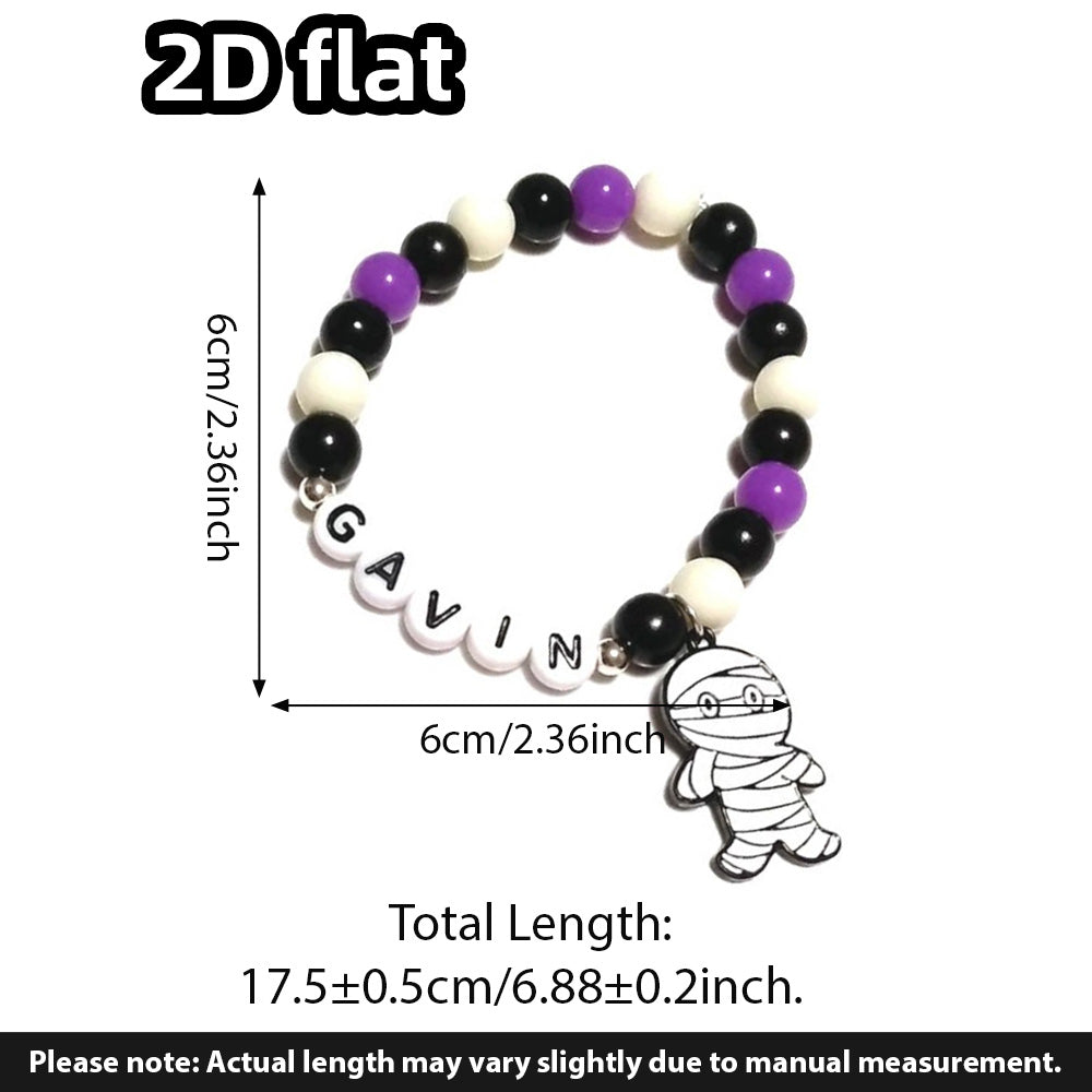 Personalized Halloween Mummy Charm Bracelet