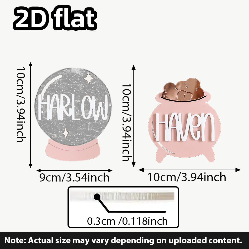 Personalized Halloween Tag, Crystal Ball Tag Design