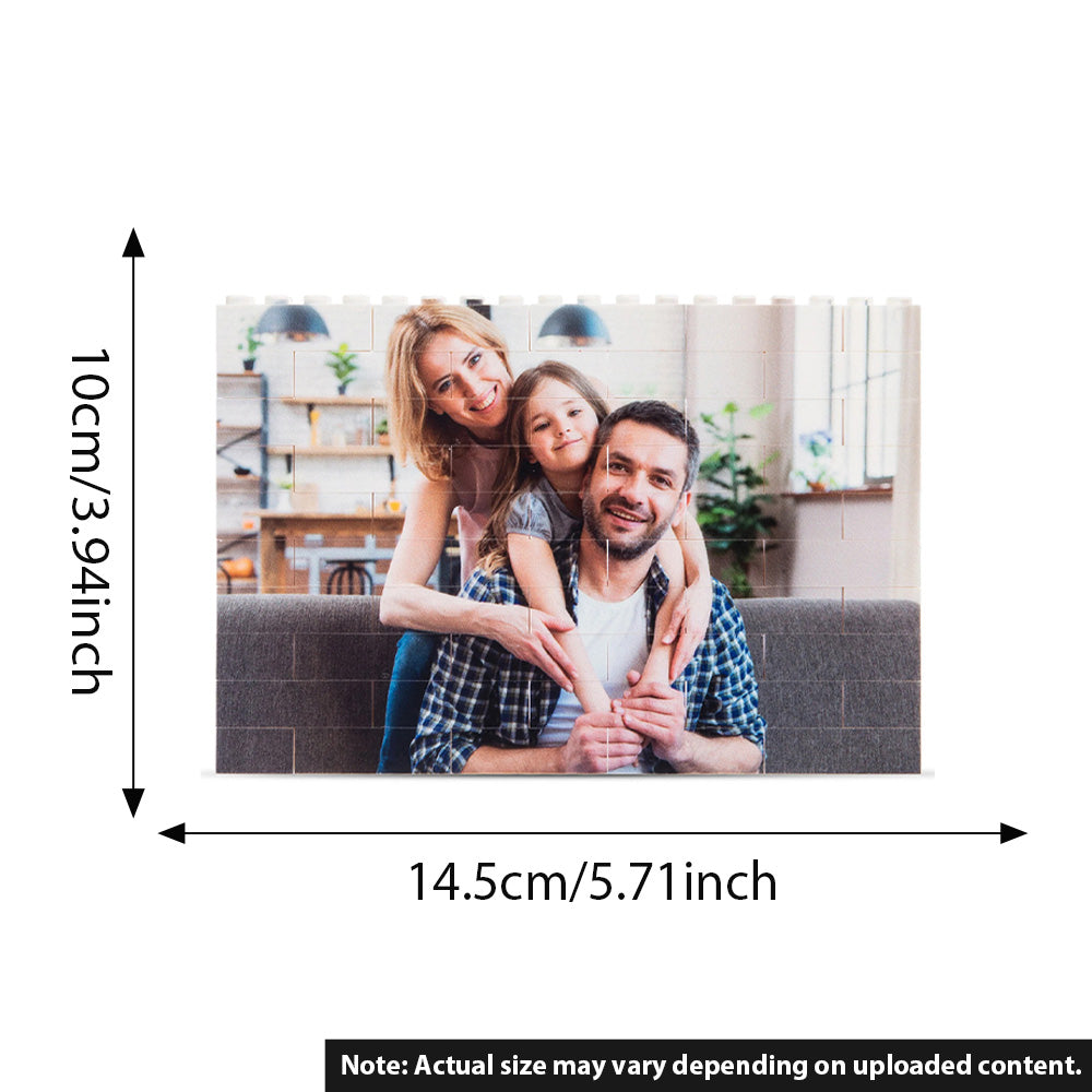 Personalized Customized Photo Rectangle Building Block, Puzzle Picture Building Block, Horizontal Design