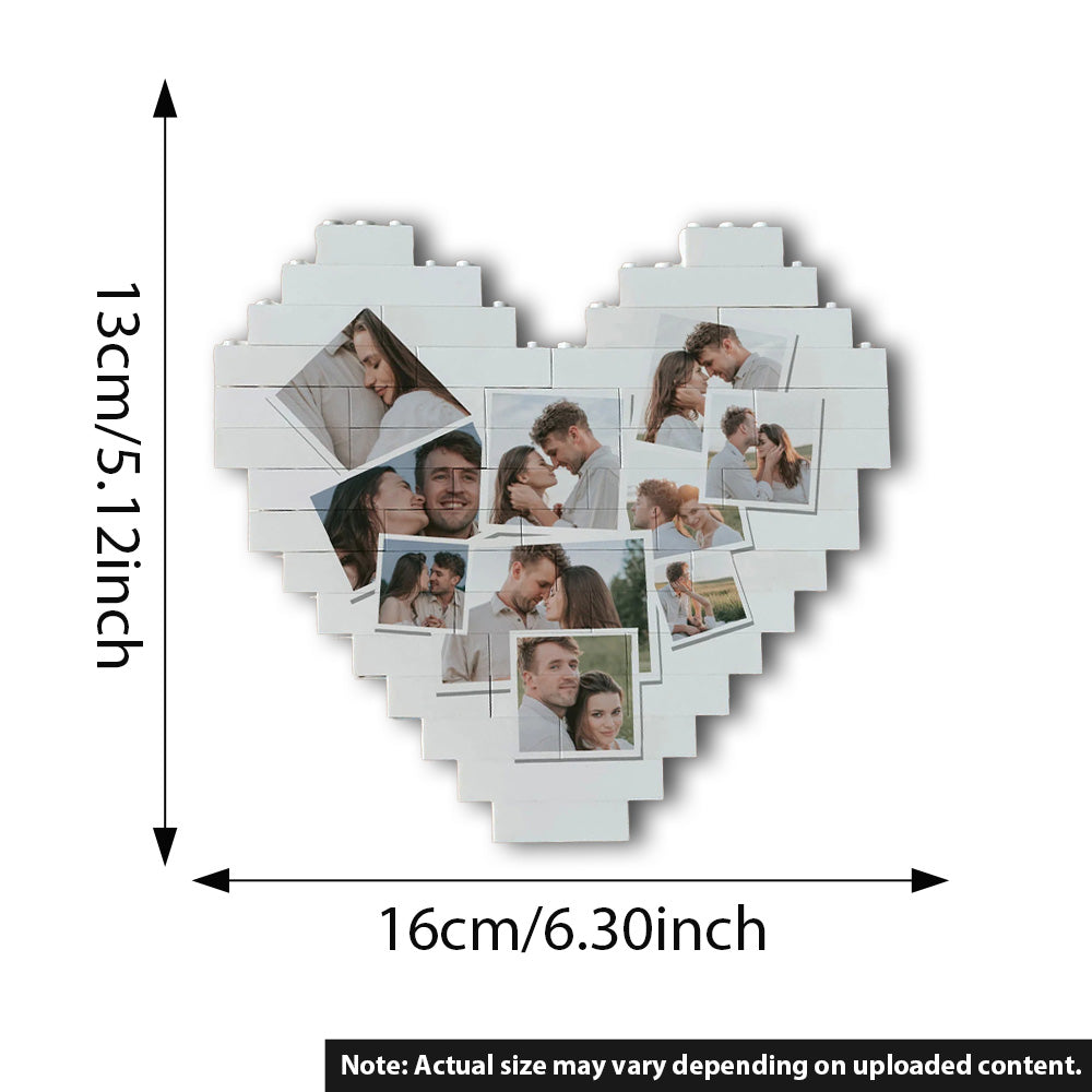 Personalized Heart Photo Block Puzzle, Custom Picture Puzzle, Photo Jigsaw Puzzle