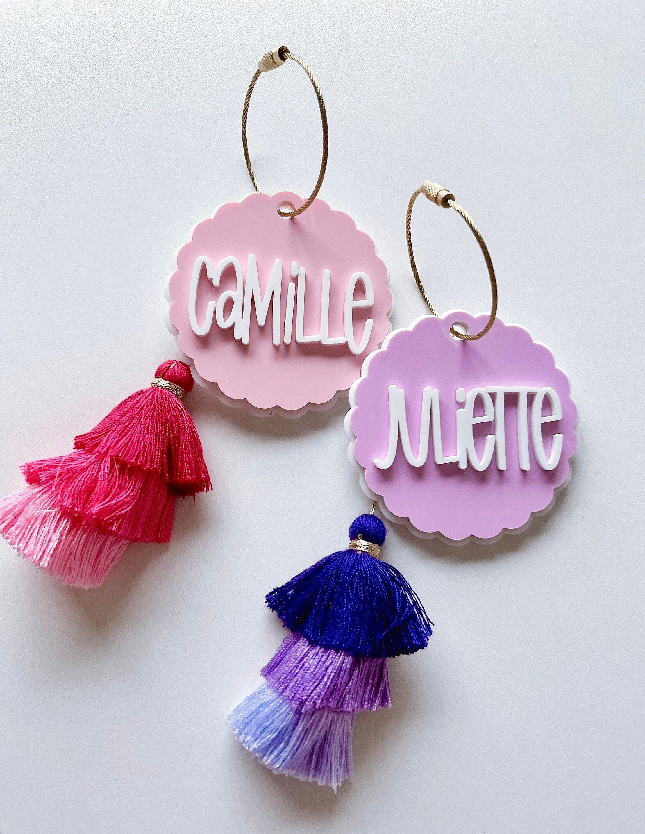 Personalized Acrylic Key Chain,Double Gear Design