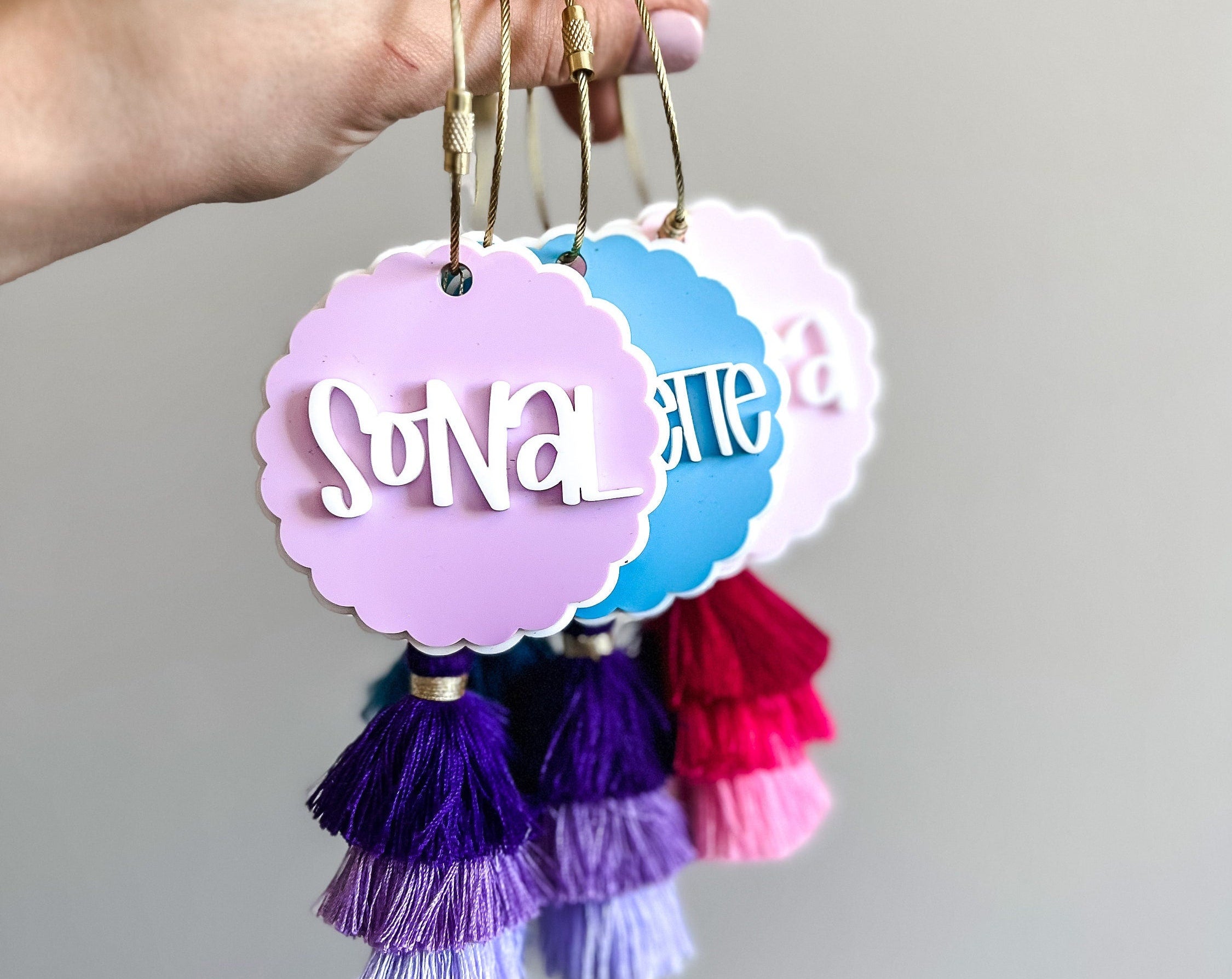 Personalized Acrylic Key Chain,Double Gear Design