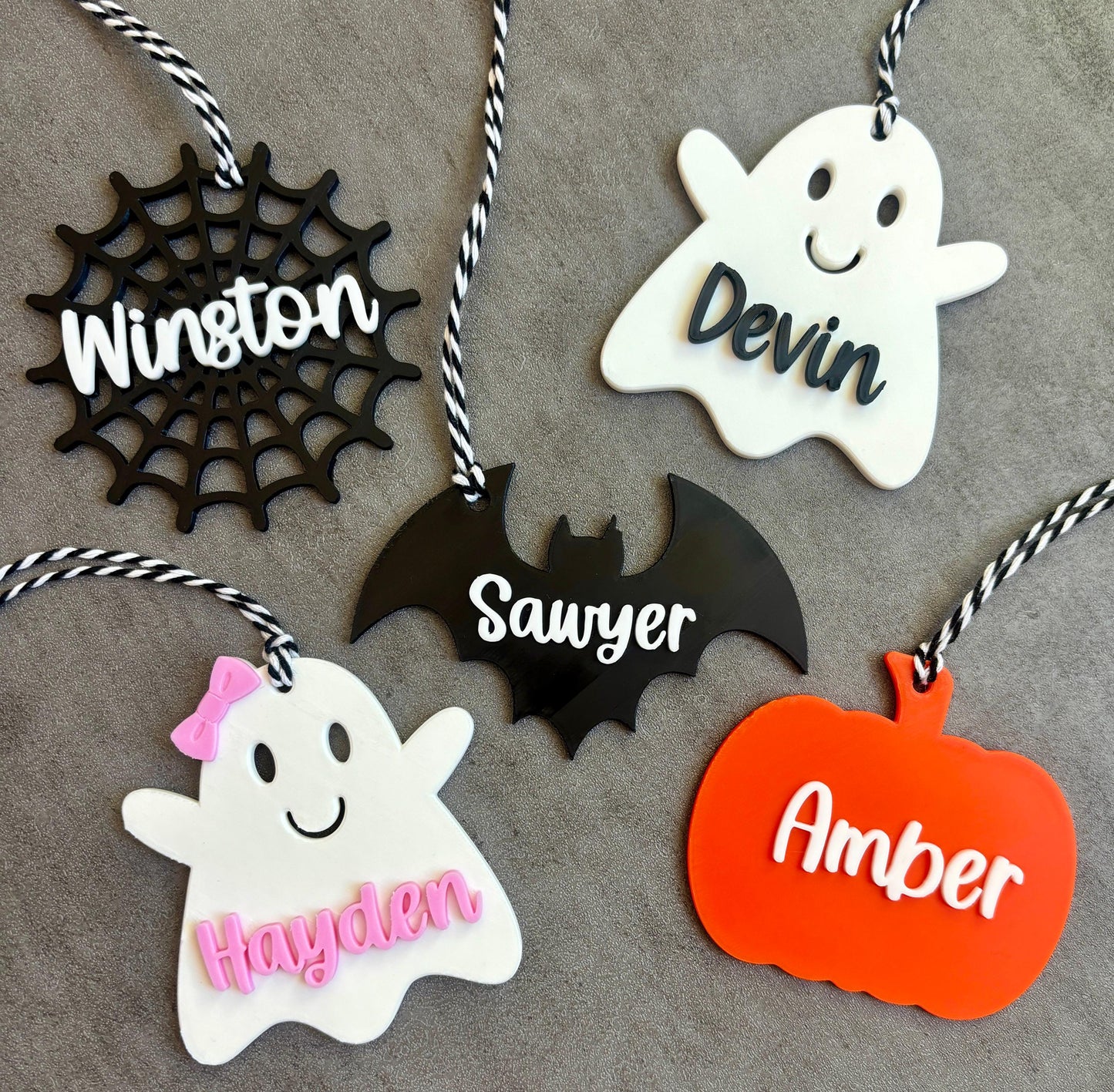 Boo Basket Tag, Personalized Ghost Name Tag, Halloween Basket Tag