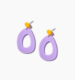 Purple Hoop Dangle Earrings/Ear Clip