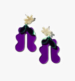 Purple Blooming Dangle/Ear Clip