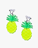 Clear Pineapple Dangle Earrings/Ear Clip
