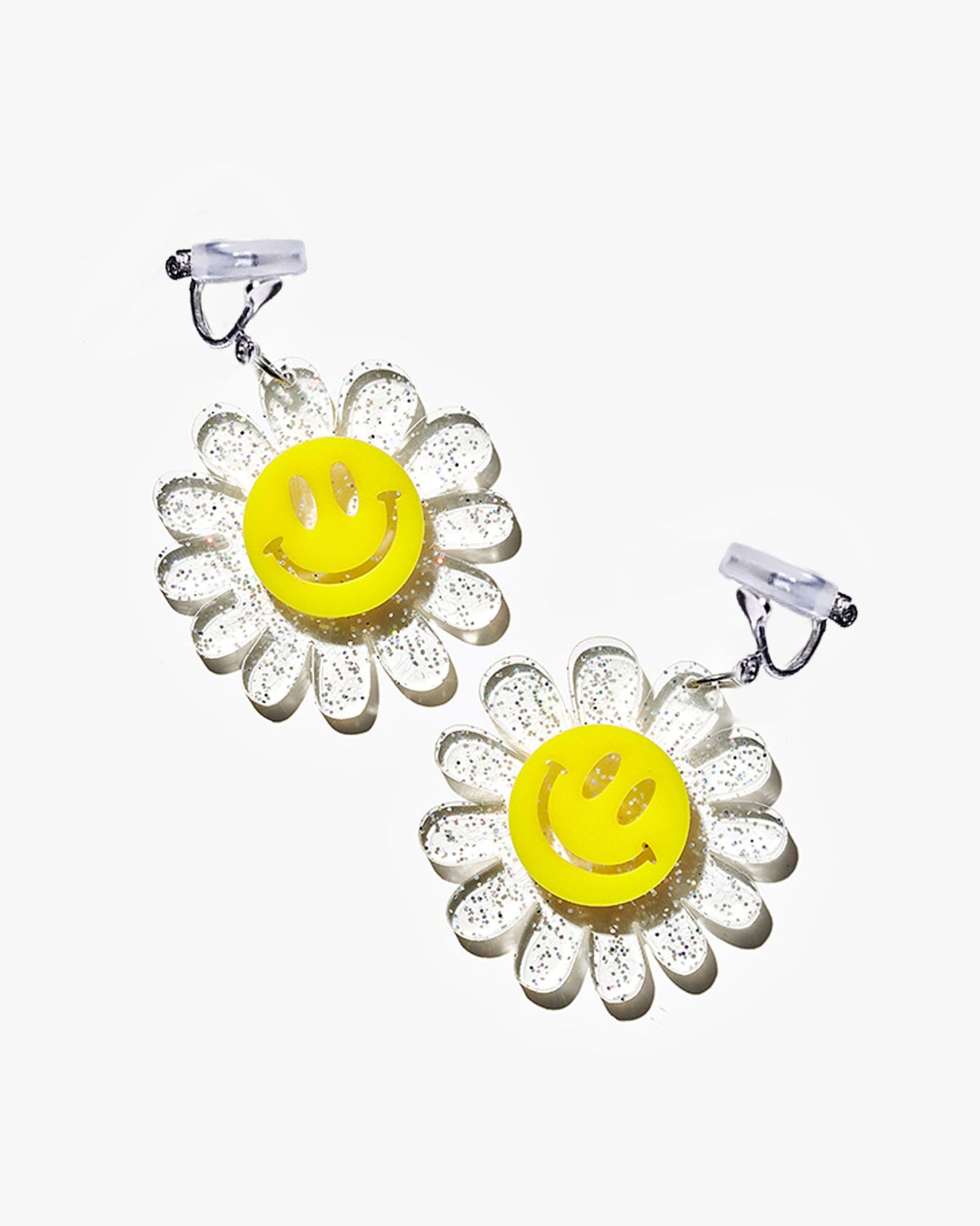 Clear Smiley Daisy Drops/Ear Clip