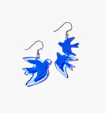 Asymmetrical Migrating Blue Birds Drops/Ear Clip