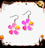 Cute Laser Pink Flower Drops/Ear Clip