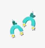 Green Arch Daisy Earrings/Ear Clip