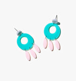 Modern Green Acrylic Hoop Earrings/Ear Clip