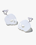 Modern Minimalist White Skull Drops/Ear Clip
