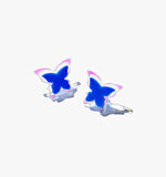 Simple Blue Butterfly Stud Earrings/Ear Clip