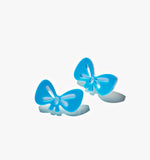 Blue Double Bow Stud Earrings/Ear Clip