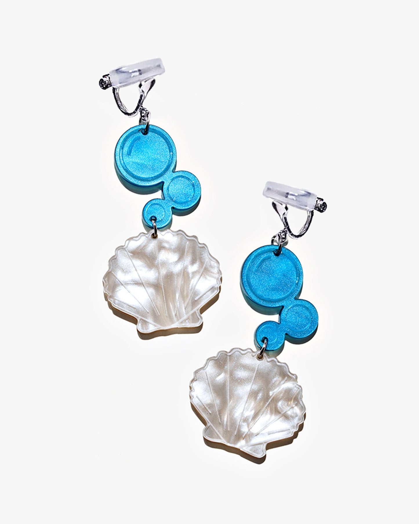 Psychedelic Shell Earrings/Ear Clip