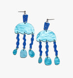 Blue Ocean Jellyfish Dangle/Ear Clip