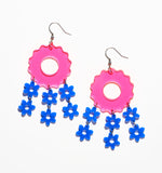 Pastel Triple Flower Earrings/Ear Clip