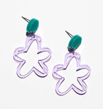 Purple Line Flower Earrings/Ear Clip