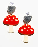 Funky Mushroom Earrings/Ear Clip