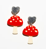 Funky Mushroom Earrings/Ear Clip