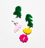 Colorful Botanical Art Earrings/Ear Clip