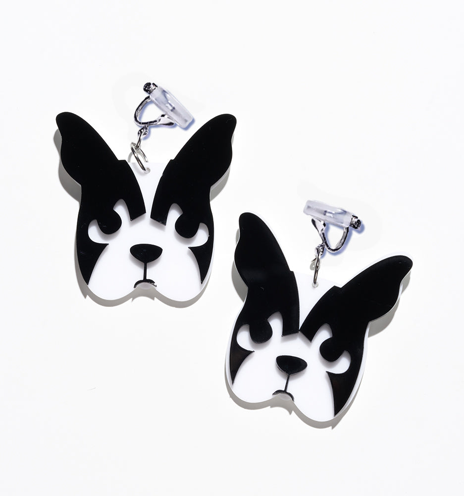 Boston Terrier Earrings/Ear Clip