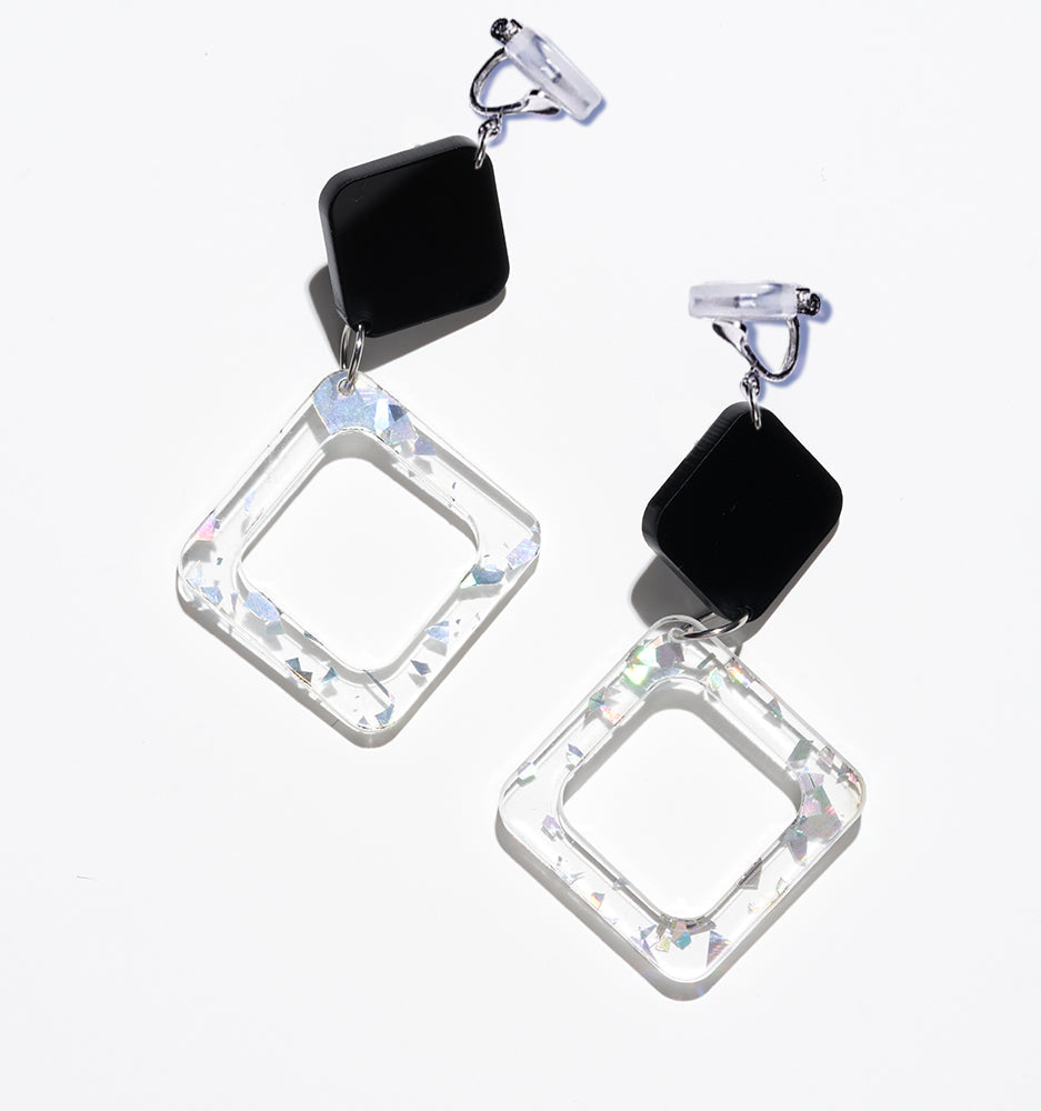 Minimalist Square Earrings/Ear Clip