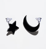 Black Moon & Star Earrings/Ear Clip