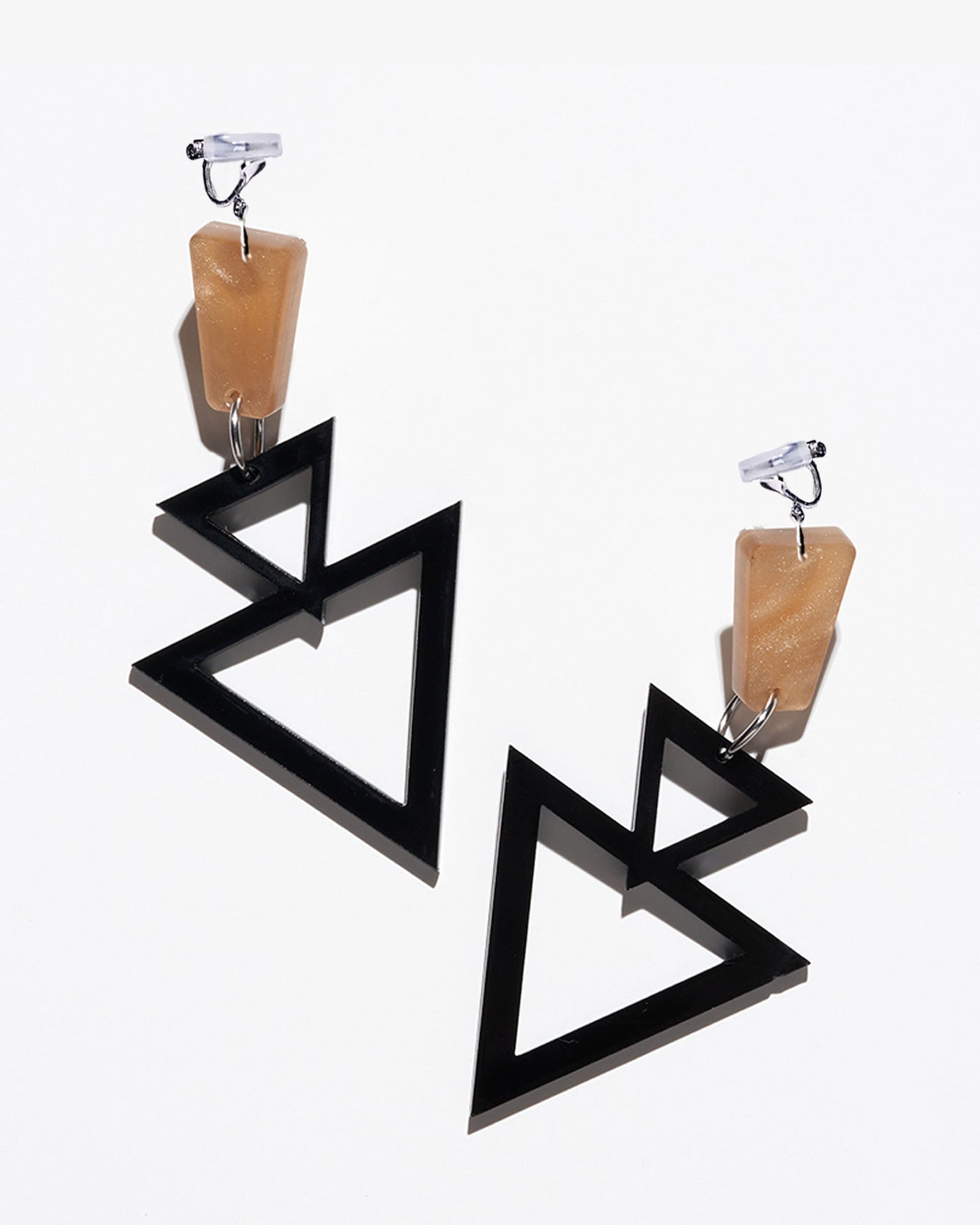 Black Triangle Geometric Earrings/Ear Clip