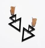 Black Triangle Geometric Earrings/Ear Clip