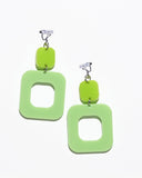 Green Geometric Ear Clip