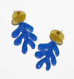Blue Coral Earrings/Ear Clip