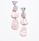 Pink Marble Earrings/Ear Clip