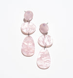 Pink Marble Earrings/Ear Clip