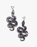 Black Snake Drop Earrings/Ear Clip