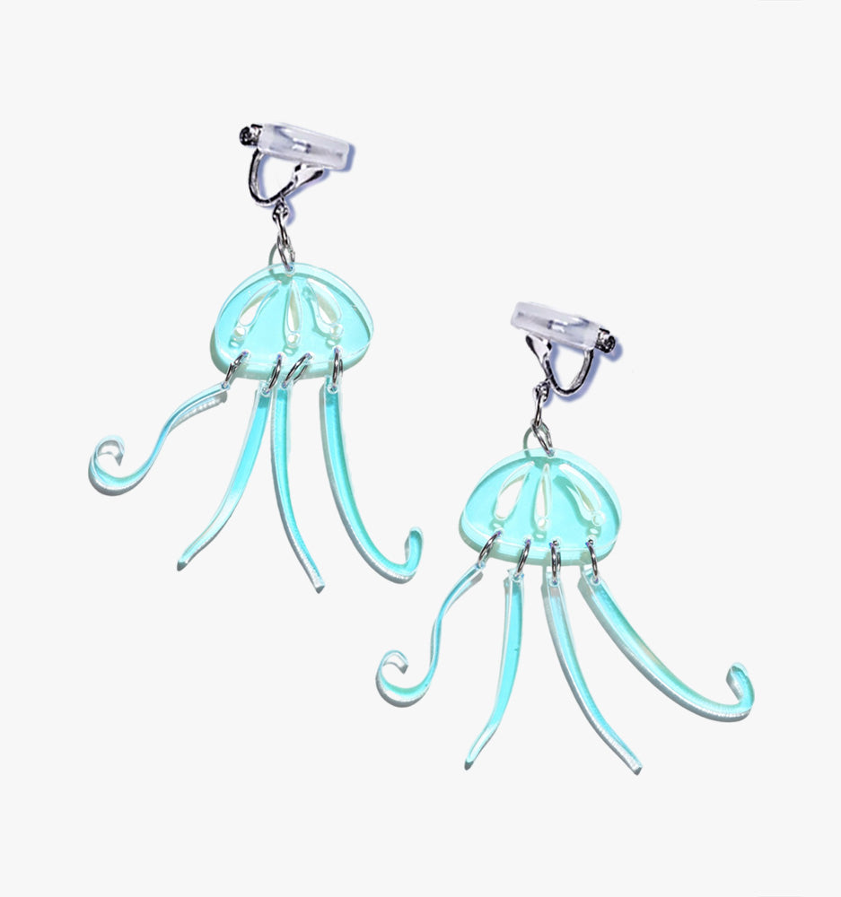 Laser Jellyfish Earrings/Ear Clip