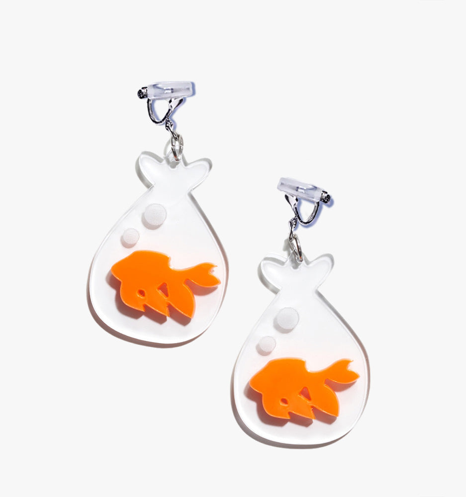 Summer Goldfish earrings/Ear Clip