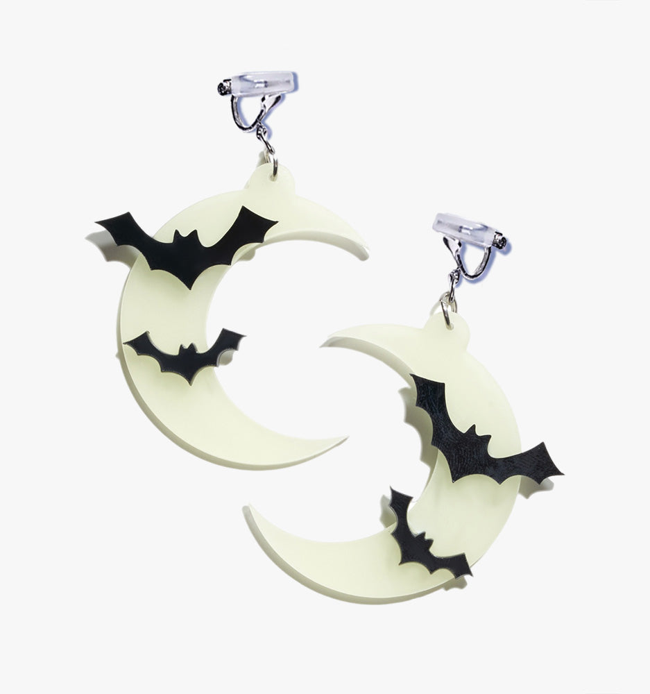 Halloween Luminous Moon Earrings/Ear Clip