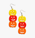 Halloween Tricolor Pumpkin Earrings/Ear Clip