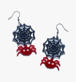 Halloween Dark Red Spider Earrings/Ear Clip