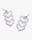 Soft Triple Heart Earrings/Ear Clip