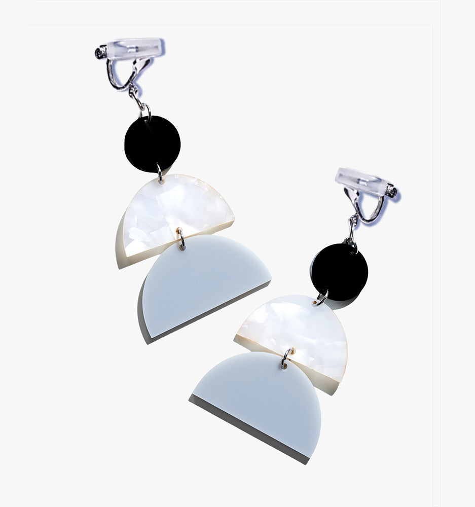 Modern Semicircle Earrings/Ear Clip