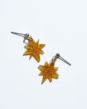 Glitter Gold Star Earrings/Ear Clip
