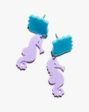 Purple Seahorse Earrings/Ear Clip