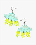 Neon Alien UFO Earrings/Ear Clip