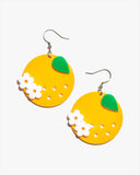 Orange Flower Earrings/Ear Clip