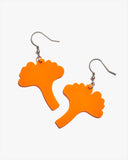 Orange Ginkgo Leaf Earrings/Ear Clip